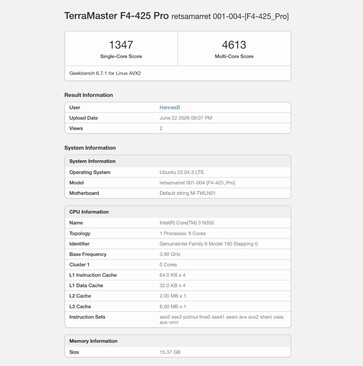 TerraMaster F4-425 Pro équipé d'un processeur Intel Core 3 N350