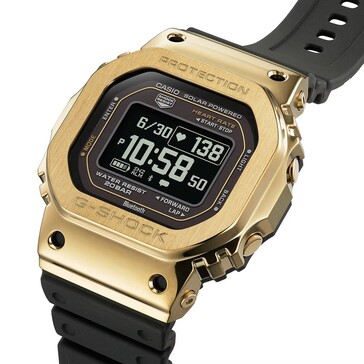 Casio G-Shock GM-H5600-9 avec boîtier en or et écran LCD inversé.