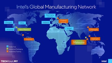 Vue d'ensemble des sites Intel dans le monde