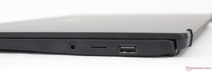 A droite : combo audio 3,5 mm, lecteur de carte MicroSD, USB-A 2.0