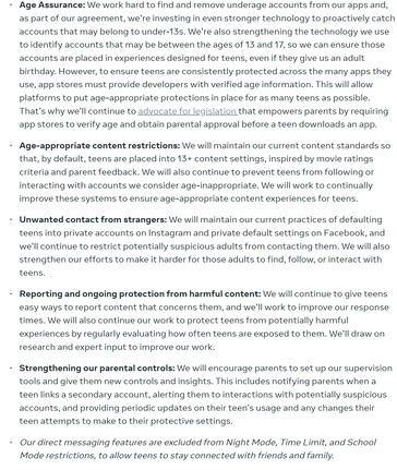 Changements à venir concernant les comptes des moins de 18 ans sur Facebook et Instagram.