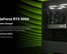 Image promotionnelle officielle du GPU de bureau Nvidia RTX 5050. (Source de l'image : Nvidia)