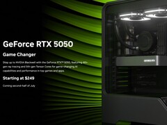 Image promotionnelle officielle du GPU de bureau Nvidia RTX 5050. (Source de l&#039;image : Nvidia)