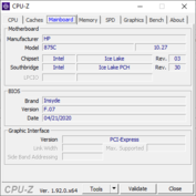 HP Envy 17t - CPU-Z : carte-mère.