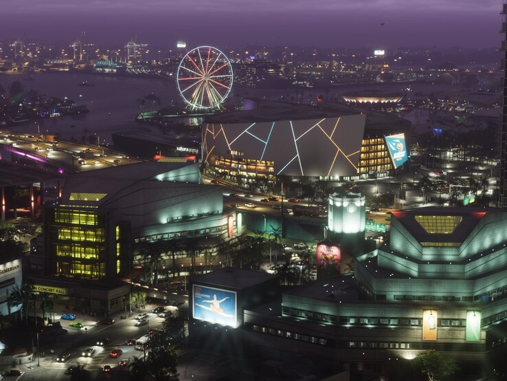 Vice City la nuit, l'une des régions de GTA 6.