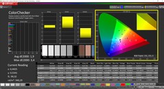 CalMAN ColorChecker (profil natif, espace colorimétrique cible P3)