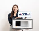 Une femme présente la nouvelle marque avec ce qui semble être un nouveau panneau d'affichage (Source de l'image : samsungdisplay.com)