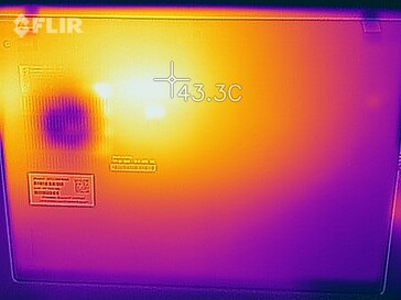 Lenovo ThinkPad X390 - Relevé thermique : sollicitations (au-dessous).