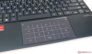 Pavé tactile de l'Asus ZenBook 13 UM325S avec bloc numérique