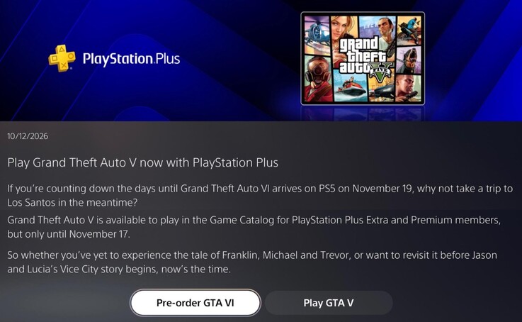 Message envoyé aux membres PlayStation Plus.