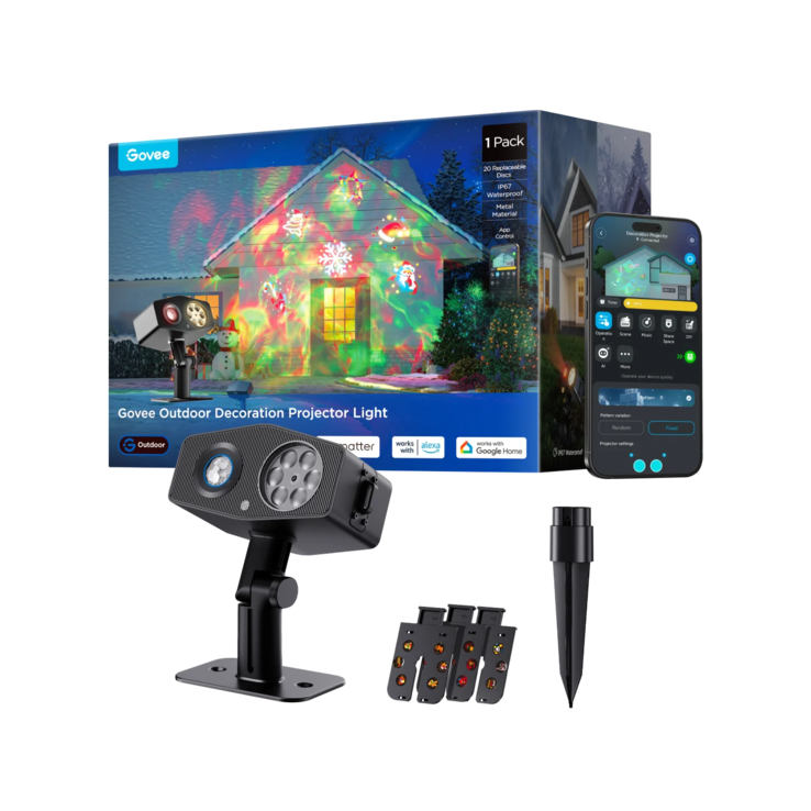 Le projecteur de décoration extérieure Govee. (Source de l'image : Govee)