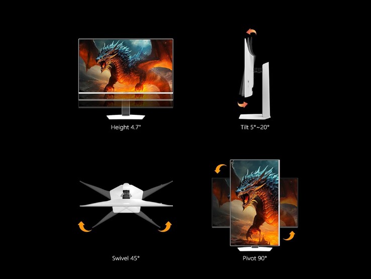 L'Innocn GA27M1Q est livré avec un support entièrement réglable. (Source de l'image : Innocn via Amazon)