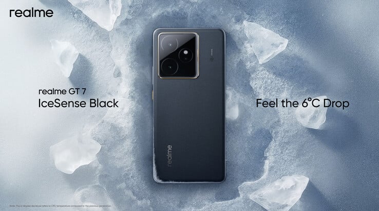 Realme GT 7 en couleur IceSense Black (Source de l'image : X)