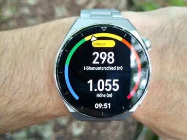 La Huawei Watch GT 3 Pro a un baromètre comme altimètre