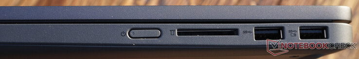 Connexions à droite : Lecteur de carte SD, 2x USB-A (5 Gbit/s)