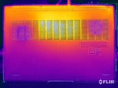 Températures de surface de l'essai sous contrainte (en bas)