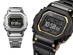 Le Casio GMW-BZ5000D-1 (à gauche) et le GMW-BZ5000BD-1 (à droite), sur fond blanc. (Source de l'image : Casio UK - édité)