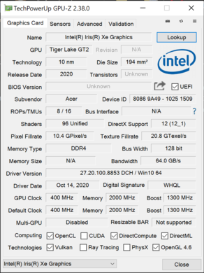 Info système GPU-Z