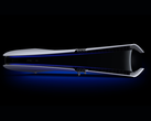 Rendu d'une Sony PlayStation 5 Pro placée à l'horizontale