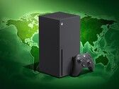 Console Xbox Series X présentée avec une carte du monde