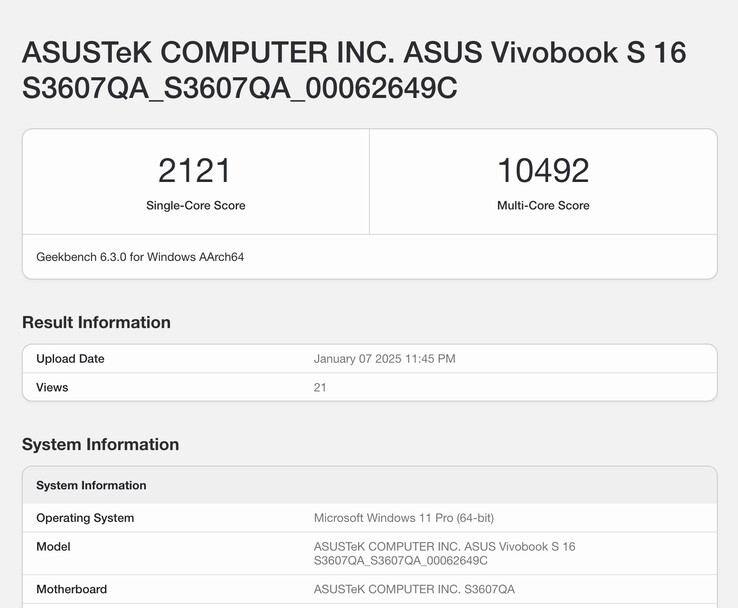 Le Snapdragon X vanille impressionne dans Geekbench 6 multi-core. (Source : Geekbench)
