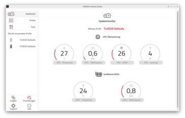 Tuxedo Control Center - Moniteur du système