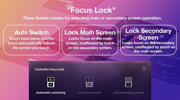 Focus Lock sur l'Ayaneo Pocket DS. (Source de l'image : Ayaneo)