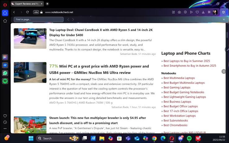 Grâce à la prise en charge du HDR10+ et au format 16:10, les images sont lumineuses, le texte est net et la lecture multimédia est immersive. (Source de l'image : Darryl Linington - Notebookcheck)
