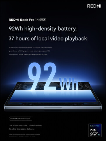 2026 Redmi Book Pro 14 détails de la batterie (machine translated)