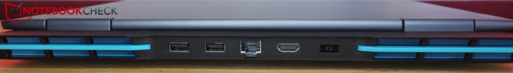 Arrière : alimentation, 2 x USB-A 3.2 Gen 2 (10 Gbit/s), HDMI 2.1, LAN (RJ45)