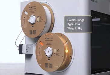 Le Snapmaker U1 prend en charge les étiquettes RFID sur les bobines de filament (Source de l'image : Snapmaker)