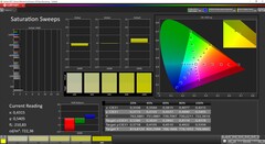 CalMAN Saturation Sweeps Vivid app maximum brightness (target color space DCI-P3)