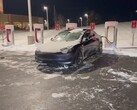 Comme prévu, la recharge de la Tesla Model 3 à -14 degrés prend un peu plus de temps que d'habitude (Image : Out of Specs Reviews)