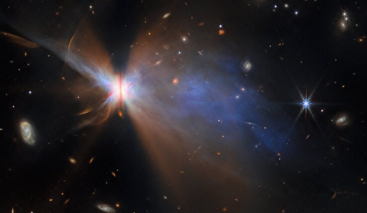 Image de l'étoile Butterfly capturée par Webb (NASA, ESA, et CSA)