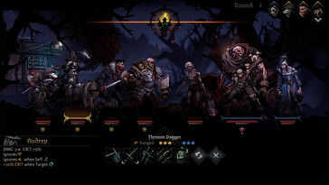Image montrant une bataille dans Darkest Dungeon II