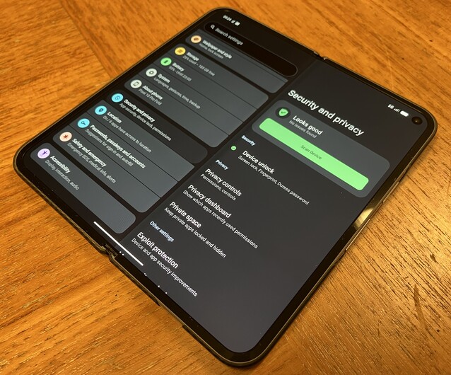 La protection contre les exploits, les mots de passe sous contrainte et les espaces privés pour les applications sont quelques-unes des fonctions de confidentialité et de sécurité que vous ne trouverez pas dans le système d'exploitation standard (Image Source : Notebookcheck)