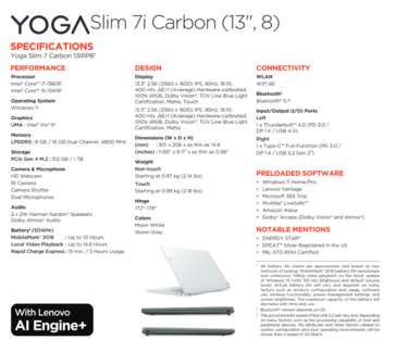 Lenovo Yoga Slim 7i Carbon - Caractéristiques techniques