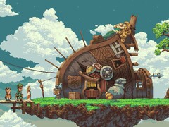 Une image montrant une maison dans Owlboy.