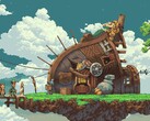 Une image montrant une maison dans Owlboy.
