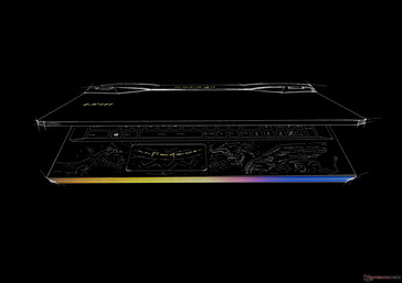 Dessin conceptuel du MSI GE76 Raider - éclairage RGB.