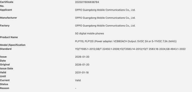 L'Oppo Find N6 reçoit la certification 3C. (Source de l'image : 3C certification)