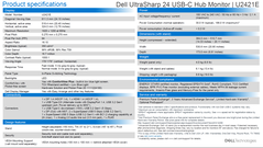 Moniteur Dell UltraSharp U2421E USB-C - Spécifications. (Source de l'image : Dell)