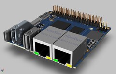 Le Banana Pi BPI-M2S dispose de RAM LPDDR4 et de deux ports Gigabit Ethernet. (Image source : Banana Pi)