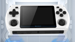 Le Powkiddy RK2023 est disponible en deux couleurs et permet d'émuler des jeux rétro simples. (Source de l'image : Powkiddy)