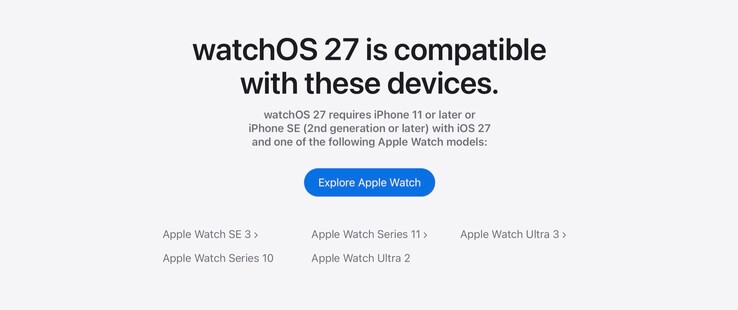 watchOS 27 n'est compatible qu'avec quelques smartwatches.