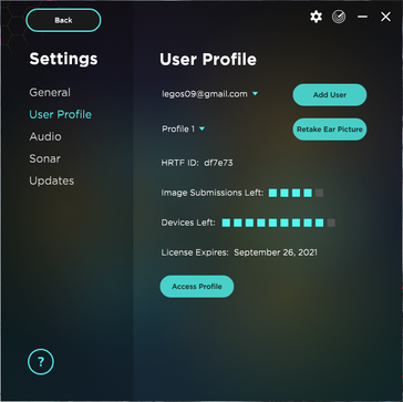 Différents profils d'utilisateurs sont disponibles uniquement pour l'oreille