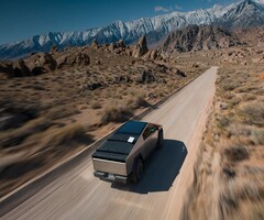 Un SpaceX Starlink Mini sur un Tesla Cybertruck (Image source : SpaceX)