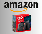 Nintendo Switch 2 avec le logo Amazon au-dessus de la console (Image source : Amazon.com avec modifications)