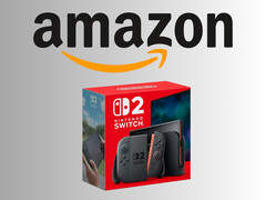 Nintendo Switch 2 avec le logo Amazon au-dessus de la console (Image source : Amazon.com avec modifications)