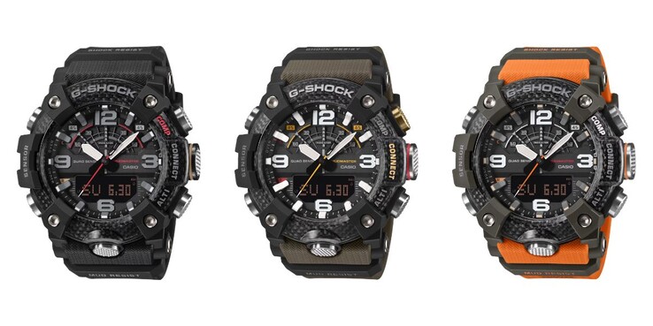 De gauche à droite : les montres Casio G-Shock GG-B100X-1A, GG-B100X-1A3 et GG-B100X-1A9